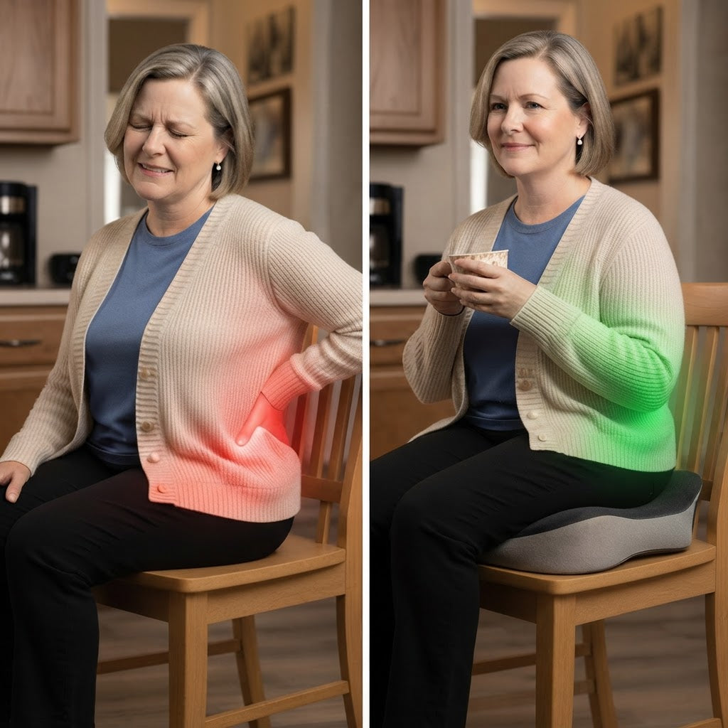 Dezah Memory Foam Seat Cushion with Tailbone Cutout