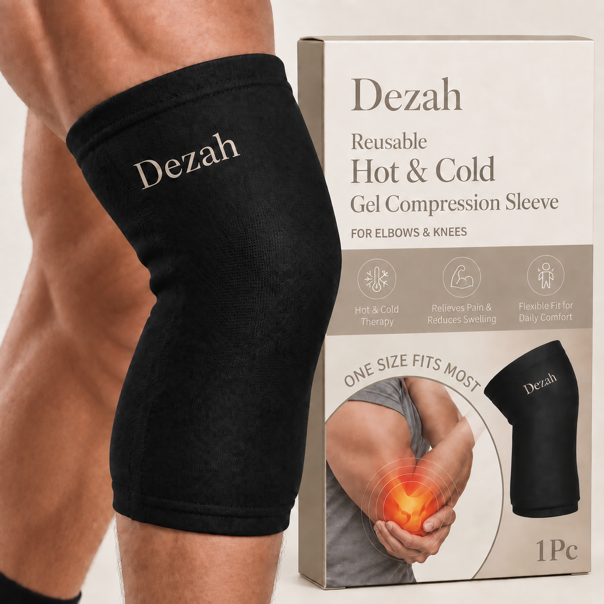 Dezah Hot & Cold Compression Sleeve for Knee and Elbow