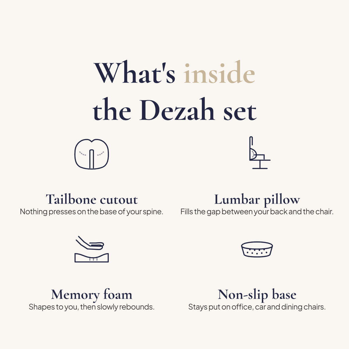 Dezah Memory Foam Seat Cushion with Tailbone Cutout