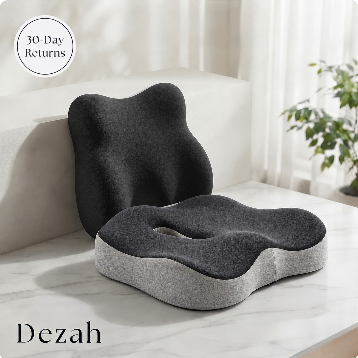 Dezah Memory Foam Seat Cushion with Tailbone Cutout